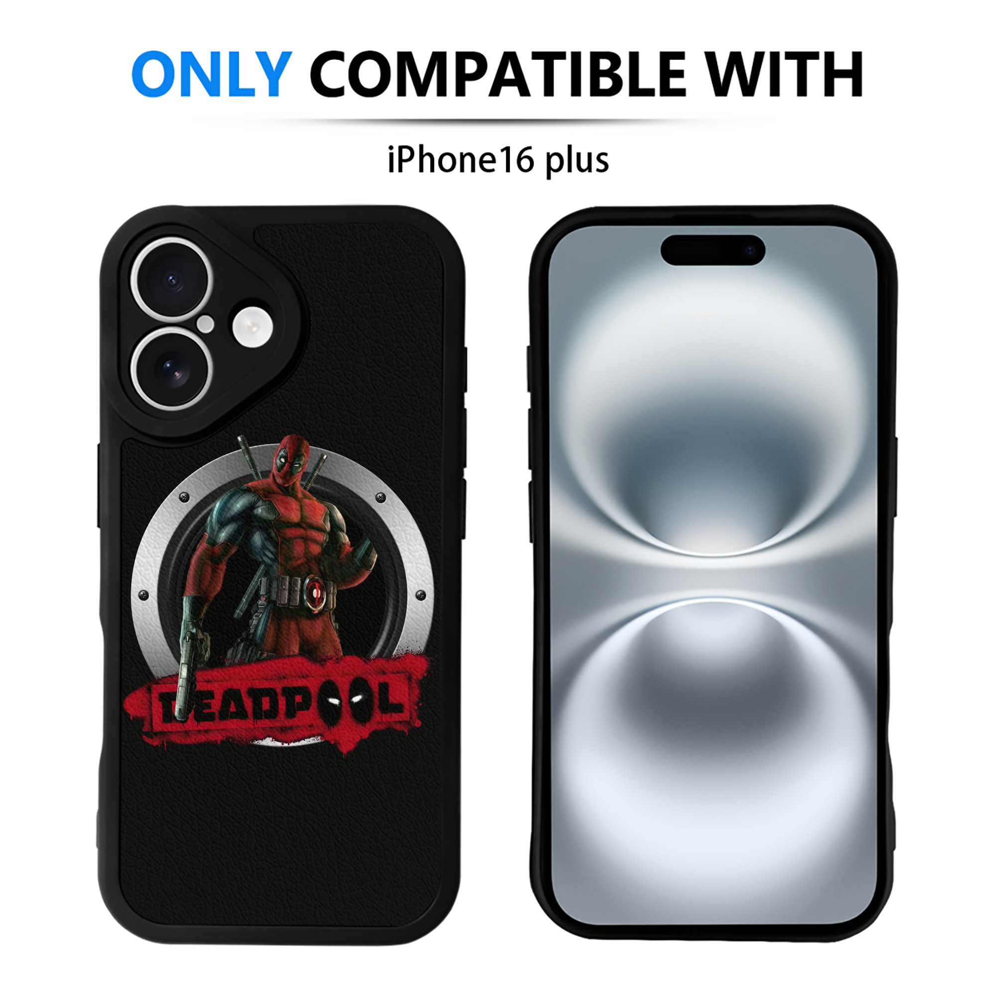 （画像用） Deadpool デッドプール 【iPhone 16シリーズ対応】シリコンスマホケース（レザー調） 材質：シリコン